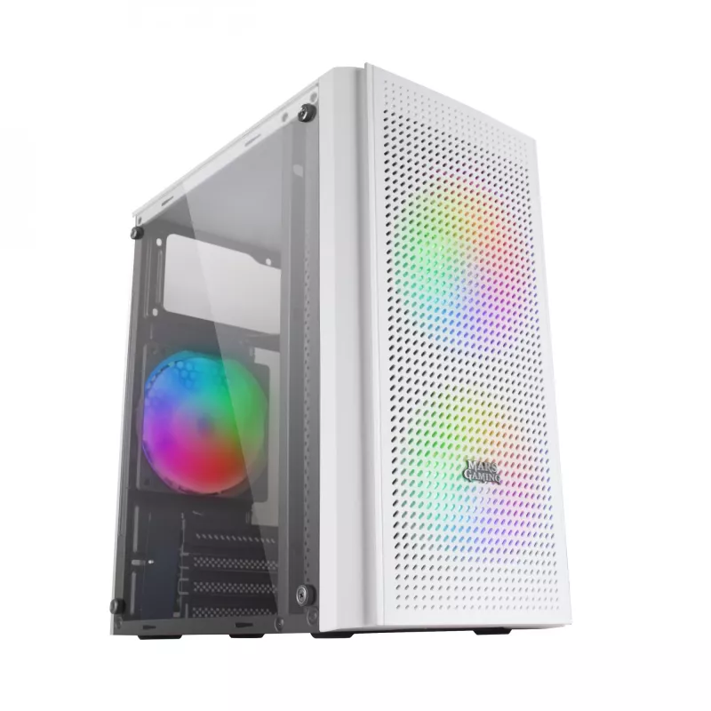 Mars Gaming MC300W Micro-ATX skriňa s tvrdeným sklom, 3x FrGB ventilátor, biela
