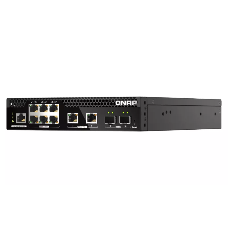 QNAP QSW-M2106PR-2S2T sieťový switch Managed L2 10G Ethernet (100/1000/10000) Power over Ethernet (PoE) 1U čierna