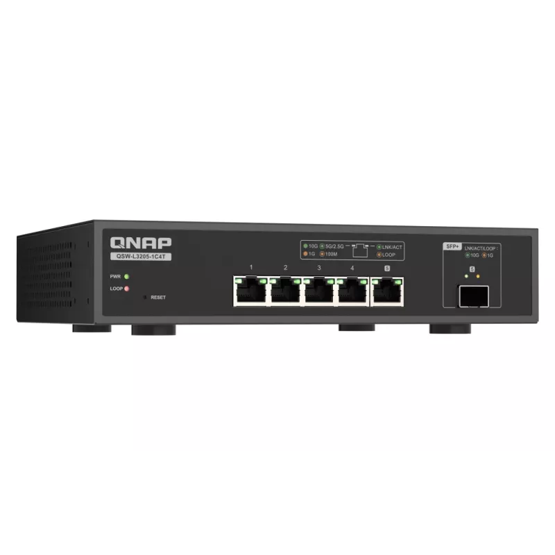 QNAP QSW-L3205-1C4T 4 Managed 10G Ethernet (100/1000/10000) desktop čierna
