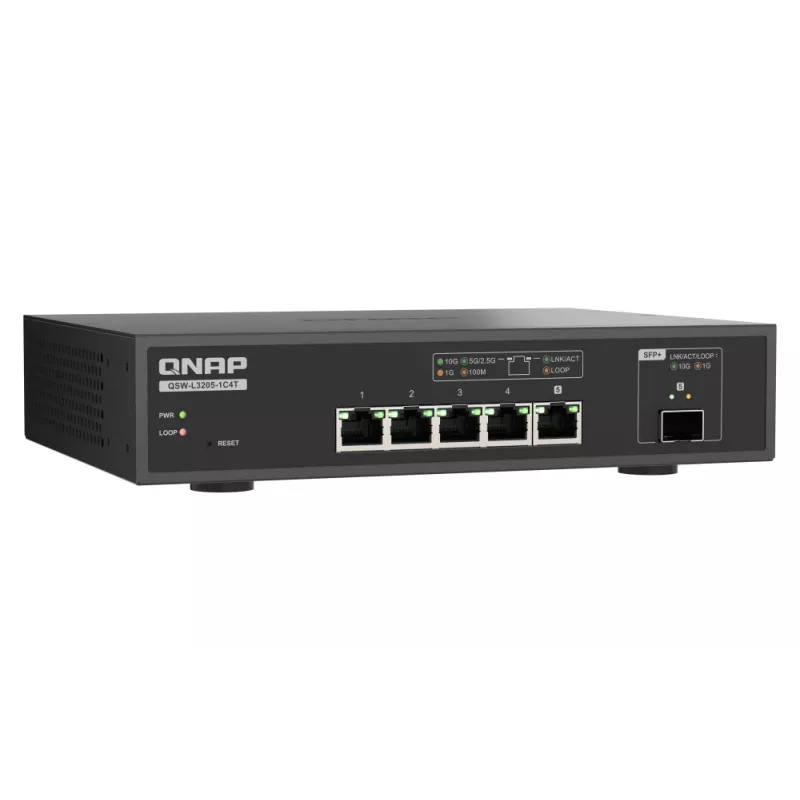 QNAP QSW-L3205-1C4T 4 Managed 10G Ethernet (100/1000/10000) desktop čierna