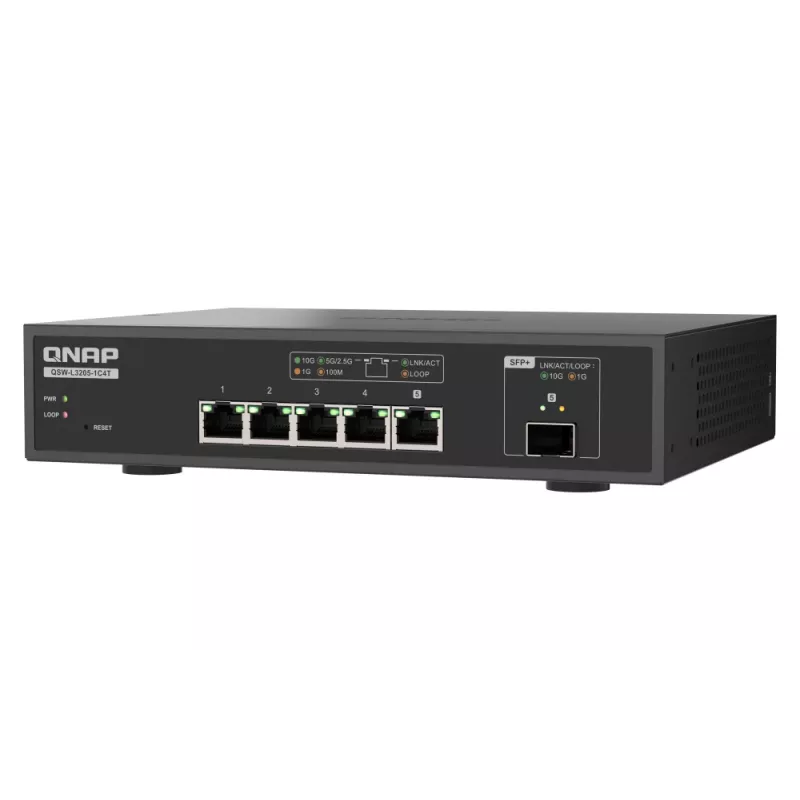 QNAP QSW-L3205-1C4T 4 Managed 10G Ethernet (100/1000/10000) desktop čierna