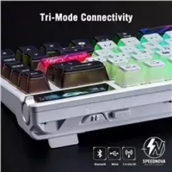 Mechanická bezdrôtová klávesnica ASUS ROG Azoth X — US rozloženie, Bluetooth & RF 2,4 GHz, biela