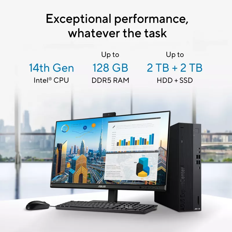 ASUS ExpertCenter D7 SFF D701SER-714700311X Intel® Core™ i7 i7-14700 16 GB DDR5-SDRAM 1 TB SSD Windows 11 Pro PC čierna