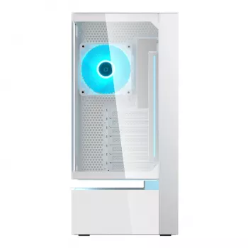 COUGAR CFV235 Vision Midi-Tower PC skriňa – ARGB, 23,3 cm (9,16 inch) LCD, tvrdené sklo, biela, podporuje ATX/Micro-ITX, 2x 3,5 inch + 2x 2,5 inch