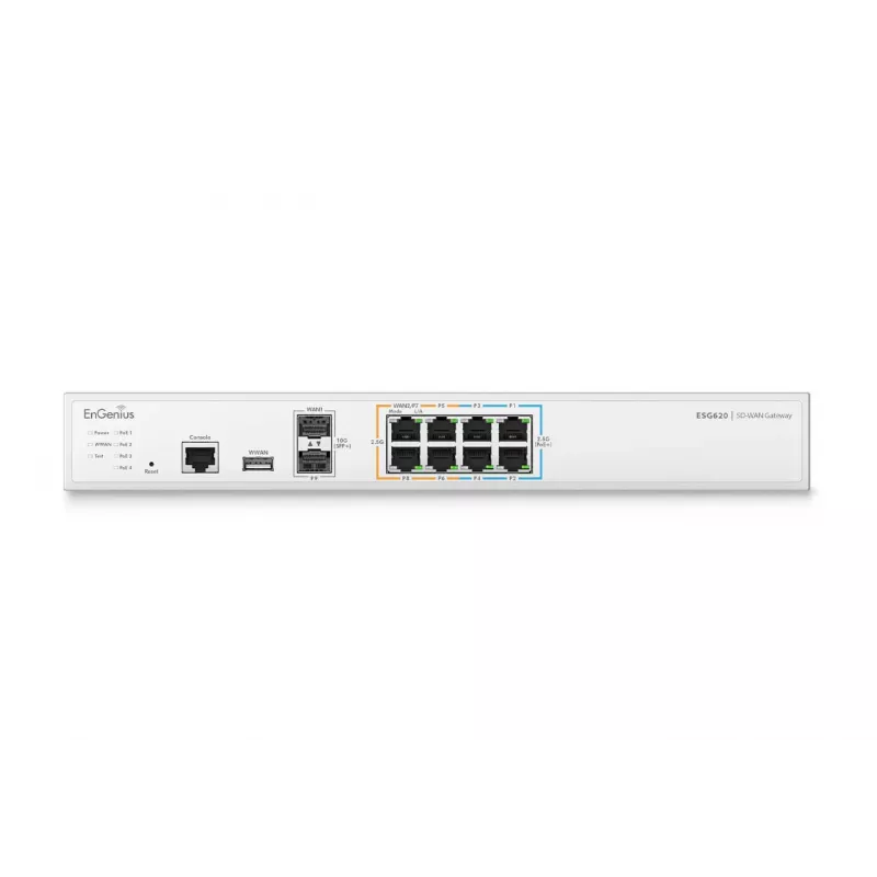 EnGenius Cloud Managed Security Gateway 2 x 2,5 GbE LAN & 6 x 2,5 GbE WAN & 2 SFP+ porty
