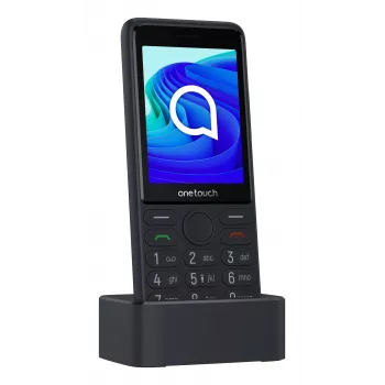 TCL OneTouch 4042S Dual SIM tlačidlový telefón s nabíjacím stojanom, sivý
