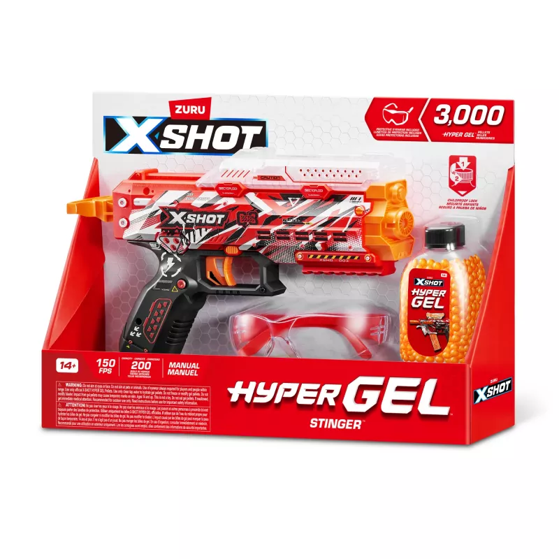 XSHOT Hyper Gel Stinger Blaster (3 000 Hyper Gel guličiek) ZURU