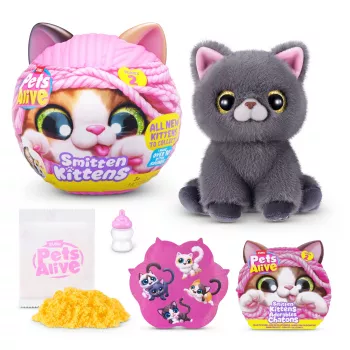 Hračkárska mačka Zuru Pets Alive Smitten Kittens Series 2 – interaktívna zvuková hračka, od 3 rokov, AAA batérie