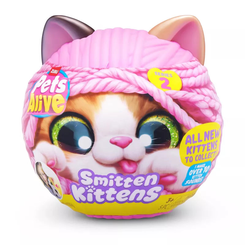 Hračkárska mačka Zuru Pets Alive Smitten Kittens Series 2 – interaktívna zvuková hračka, od 3 rokov, AAA batérie