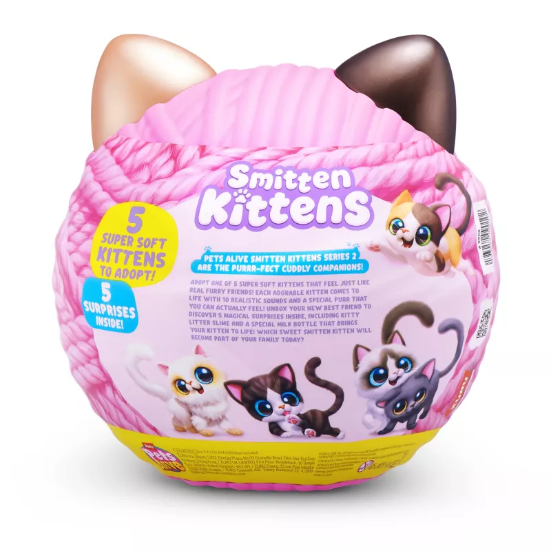 Hračkárska mačka Zuru Pets Alive Smitten Kittens Series 2 – interaktívna zvuková hračka, od 3 rokov, AAA batérie