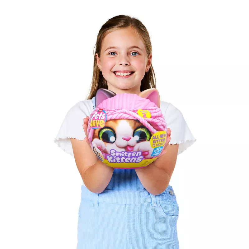 Hračkárska mačka Zuru Pets Alive Smitten Kittens Series 2 – interaktívna zvuková hračka, od 3 rokov, AAA batérie