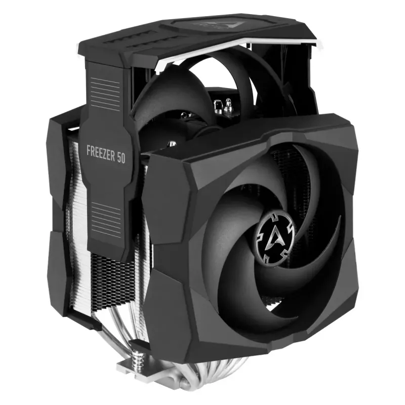 ARCTIC Freezer 50 vrátane A-RGB ovládača – multi-kompatibilný dvojvežový CPU chladič s A-RGB
