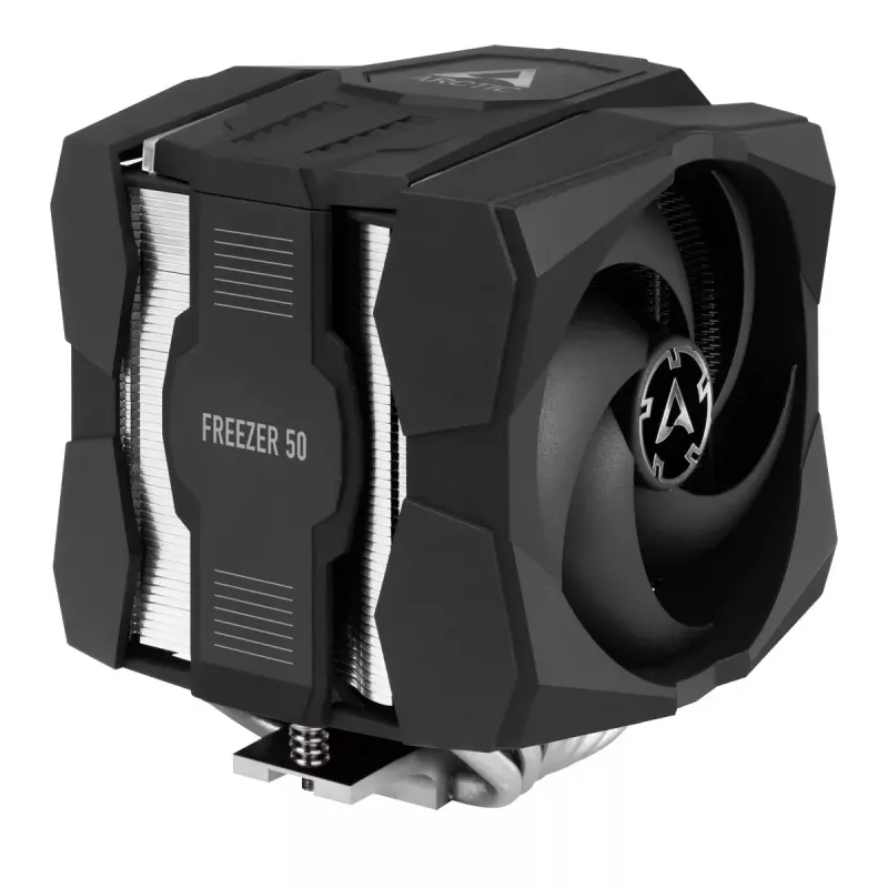 ARCTIC Freezer 50 vrátane A-RGB ovládača – multi-kompatibilný dvojvežový CPU chladič s A-RGB