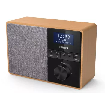 Philips TAR5505/10 rádio prenosné digitálne čierna, sivá, drevo