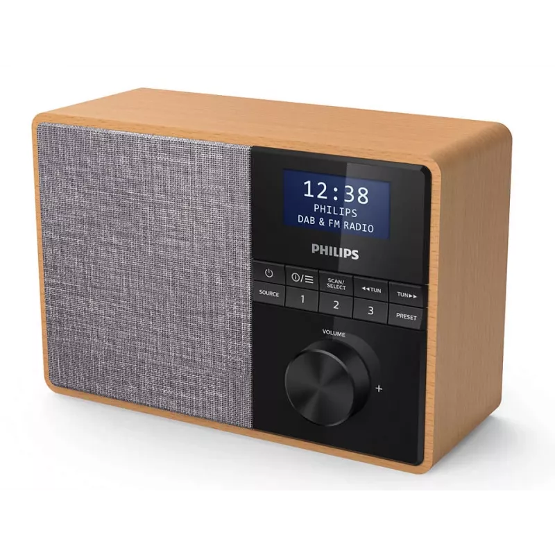 Philips TAR5505/10 rádio prenosné digitálne čierna, sivá, drevo