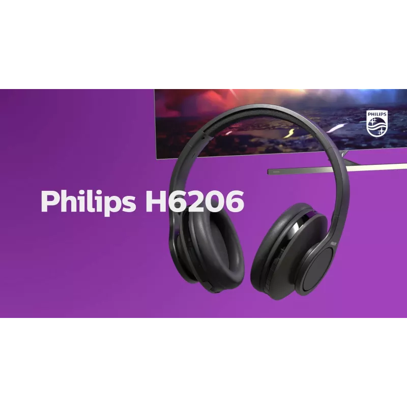 Philips 6000 series TAH6206BK/00 bezdrôtové slúchadlá/náhlavná súprava cez hlavu hudba Bluetooth čierna