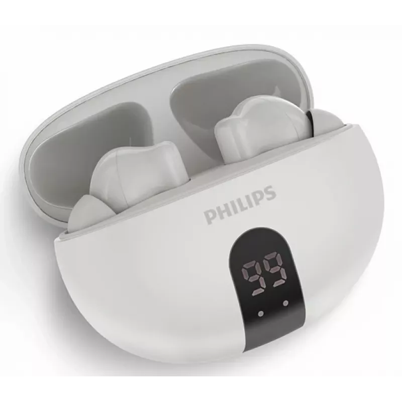 Bezdrôtové in-ear slúchadlá Philips TAT2520WT/00 — Bluetooth, na hovory a hudbu, 20–20000 Hz, dosah 10 m, biela, 40 g