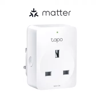 Smart zásuvka TP-Link Tapo Mini P110M – Wi‑Fi/Bluetooth inteligentná interiérová zásuvka, 16 A, 100–240 V, 3680 W, biela