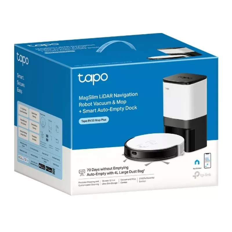 TP-Link Tapo RV20 Mop Plus 0,35 l čierna, biela