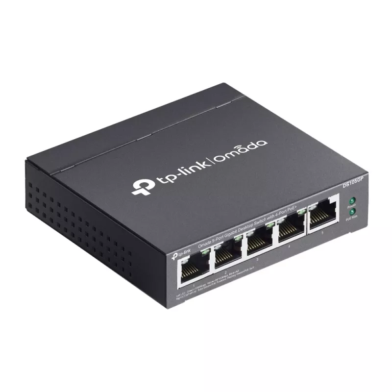 TP-Link Omada DS105GP sieťový switch unmanaged Gigabit Ethernet (10/100/1000) Power over Ethernet (PoE) čierny
