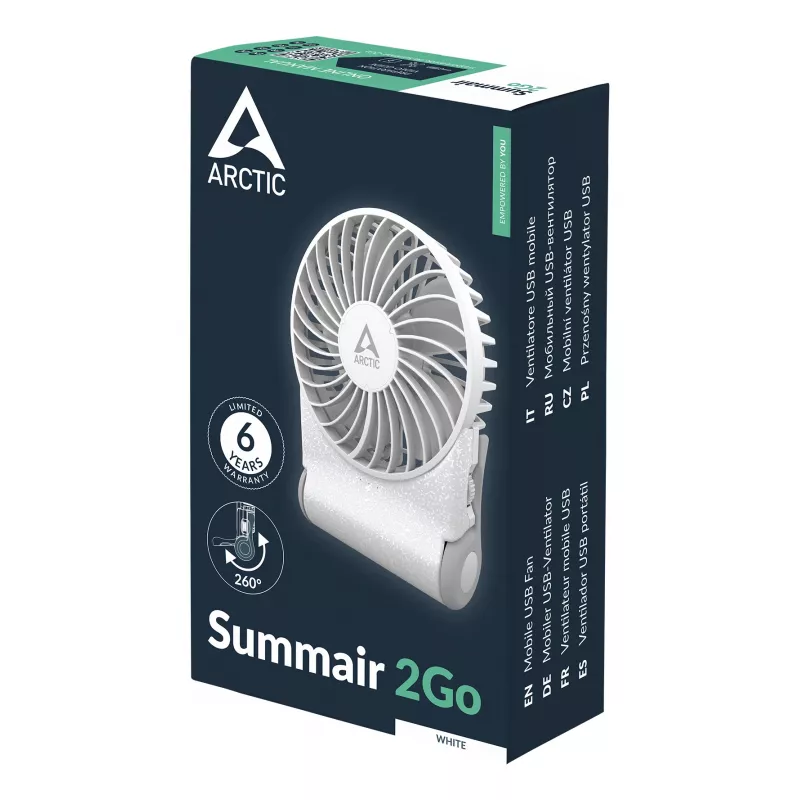 ARCTIC Summair 2Go - výkonný ručný ventilátor s extra dlhou výdržou batérie
