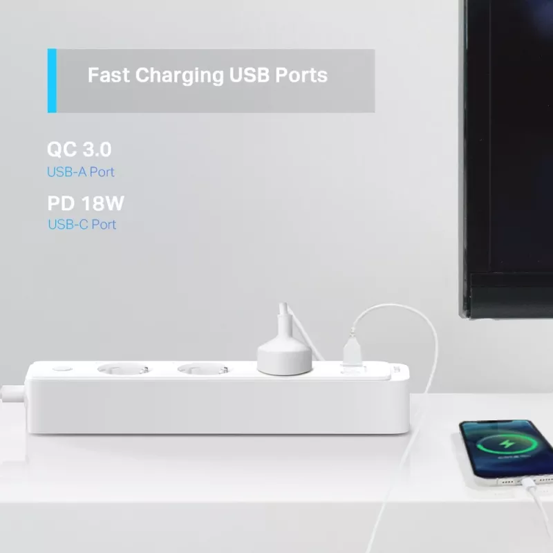 TP-Link Tapo P300 3 AC zásuvky Type F (CEE 7/4) 1,5 m 3 2300 W biela
