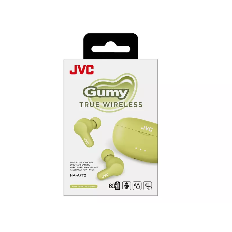 Bezdrôtový In-Ear headset JVC Gumy TWS Stix zelený — True Wireless Stereo Bluetooth, 20–20000 Hz, dosah 10 m