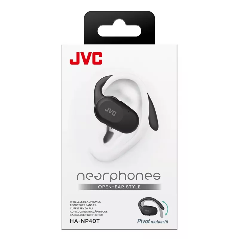 Headset JVC HA-NP40T True Wireless Stereo TWS háčik za ucho Bluetooth čierny, 20–20000 Hz, 10 m