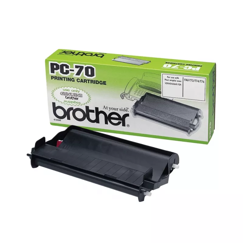 Faxová kazeta Brother PC70 – čierna, 140 strán, kompatibilná s FAXT72/74/76/78/7 Plus/92/94/96/98