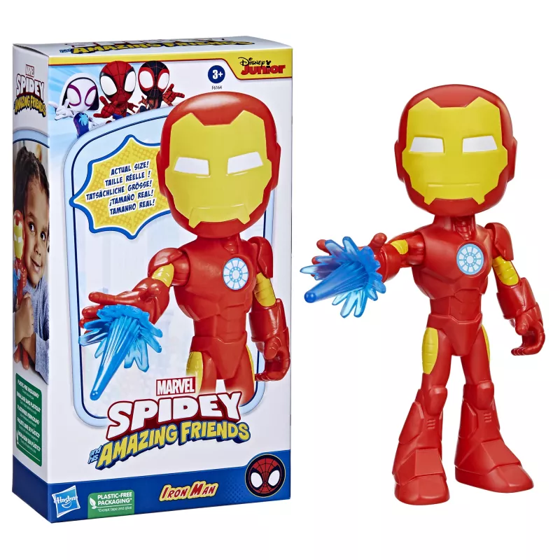 Marvel Spidey a jeho super priatelia – Nadrozmerná figúrka Iron Man, 3 roky, Marvel, červená, žltá