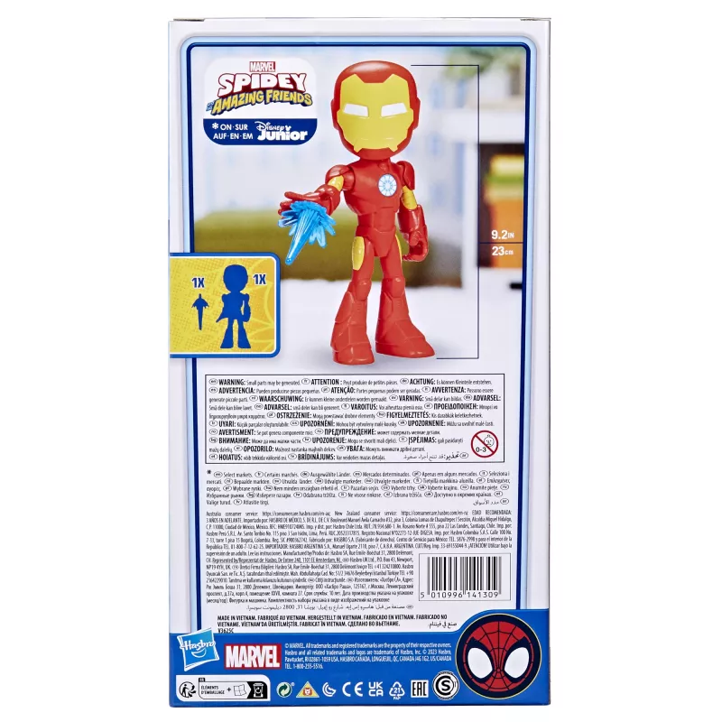 Marvel Spidey a jeho super priatelia – Nadrozmerná figúrka Iron Man, 3 roky, Marvel, červená, žltá