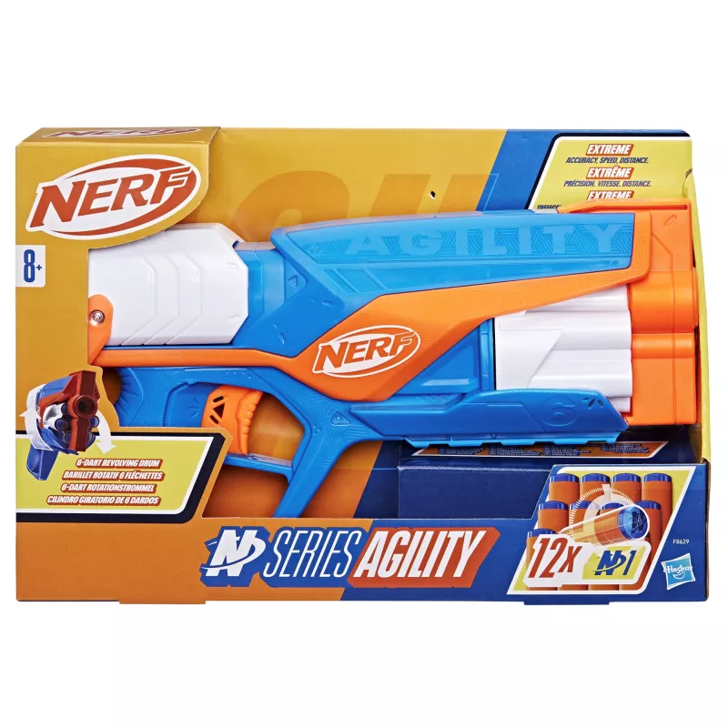 Hračkársky blaster NERF N Series Agility modrá oranžová biela 8 rokov