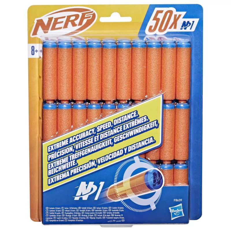 Nerf N Series N1-Darts 50x, náplň, 8 rokov, 50 ks, modrá, oranžová