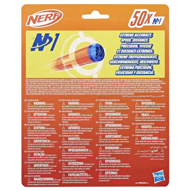 Nerf N Series N1-Darts 50x, náplň, 8 rokov, 50 ks, modrá, oranžová