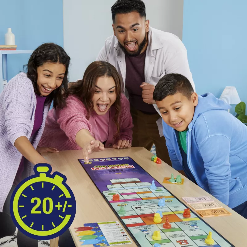 Monopoly Knockout rodinná hra, rýchle spoločenské hry pre vek 8+, 2–8 hráčov, 20 min.