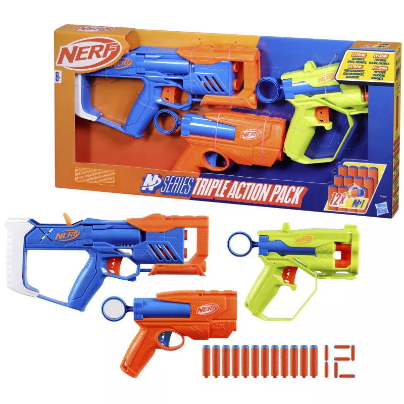 Nerf N Series Triple Action Pack, hračkársky blaster, 8 rokov