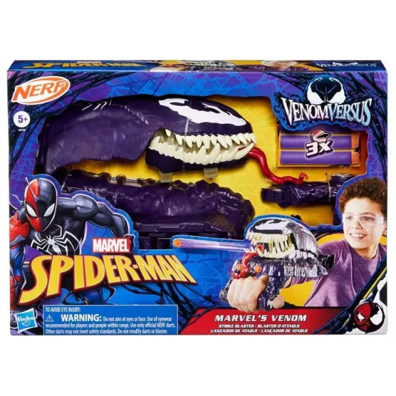 Hračkársky rukavicový blaster Hasbro Marvel Spider-Man Venom Strike Blaster fialová