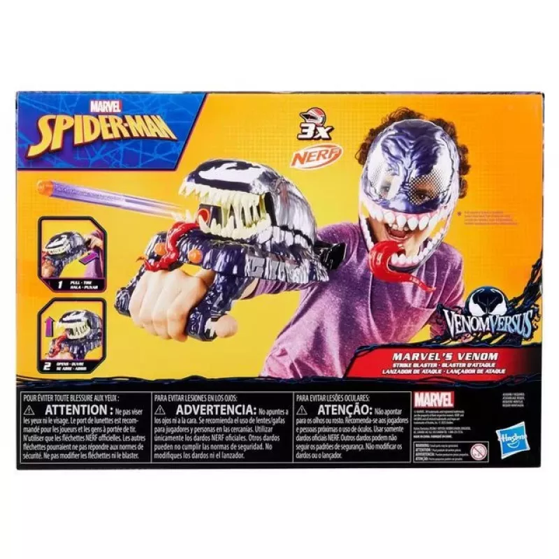 Hračkársky rukavicový blaster Hasbro Marvel Spider-Man Venom Strike Blaster fialová