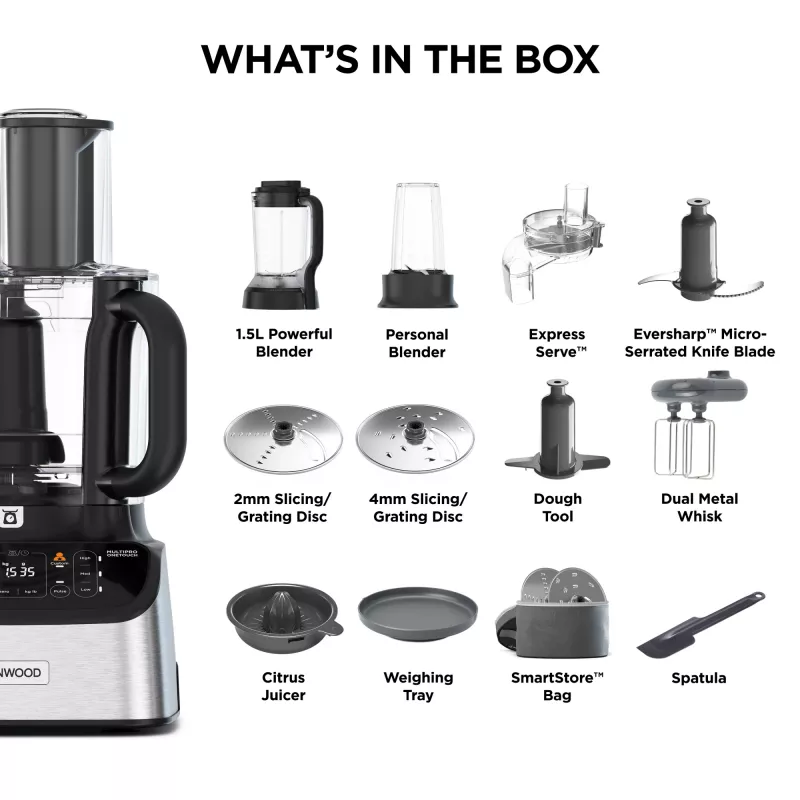 Kenwood FDM73.850SS kuchynský robot 1000 W 3 l sivá integrovaná váha