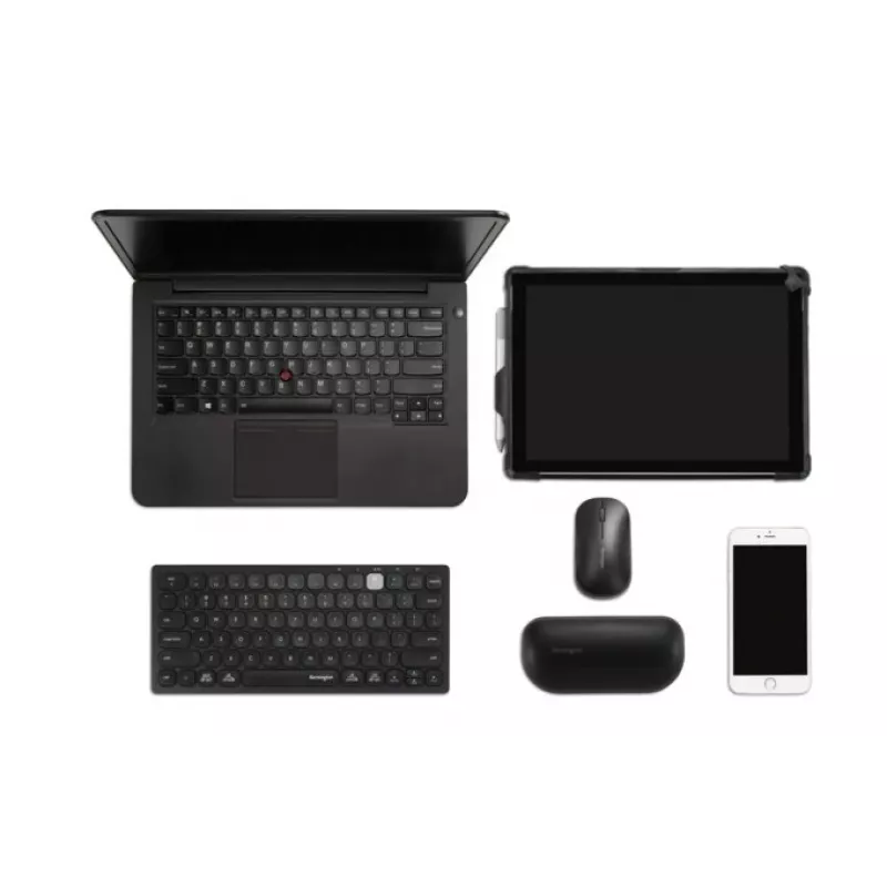 Kensington Dual Wireless Compact klávesnica - PN, mini, bezdrôtová, Bluetooth, QWERTY, čierna
