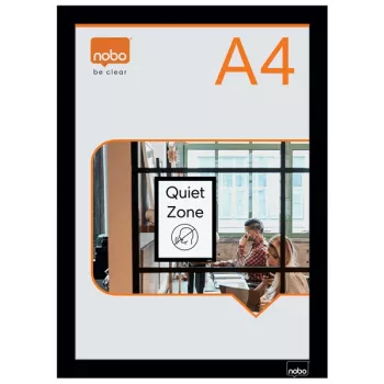 Nobo samolepiaci magnetický rám na plagát A4, čierny, A4, oranžová, na výšku/na šírku, 235 mm, 5 mm, 325 mm