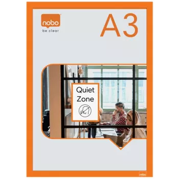 Nobo samolepiaci magnetický rám na plagát A3, oranžový, A3, oranžová, na výšku/na šírku, 235 mm, 10 mm, 450 mm
