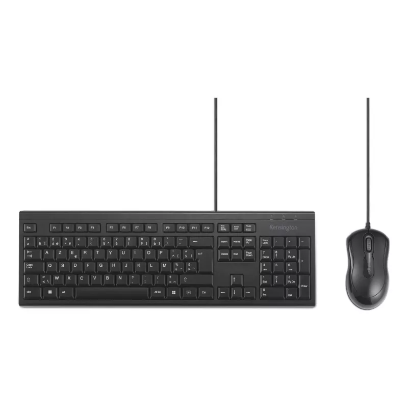 Kensington K75452BE, káblová, USB, membránová, AZERTY, čierna, myš súčasťou balenia