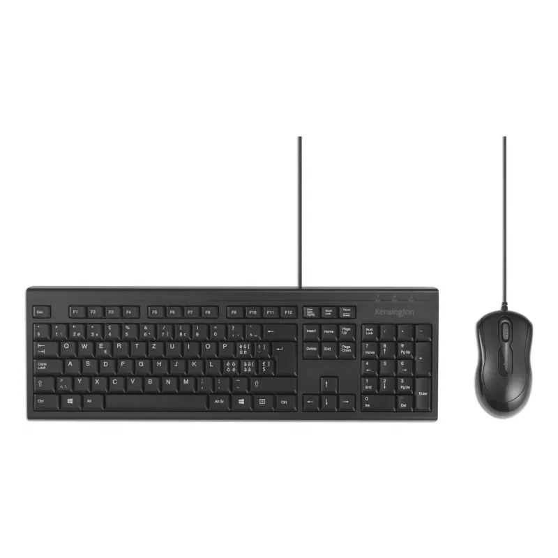 Kensington K75452CH, káblová, USB, membránová, QWERTZ, čierna, myš súčasťou balenia