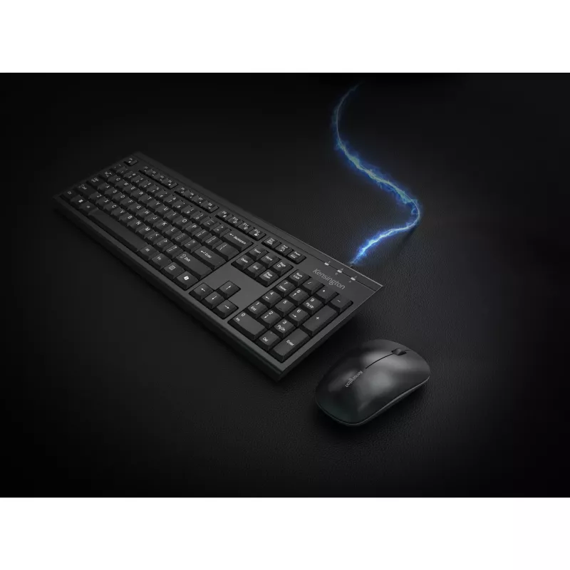Kensington K75560BE, bezdrôtová, RF Wireless + Bluetooth, membránová, AZERTY, čierna, myš súčasťou balenia