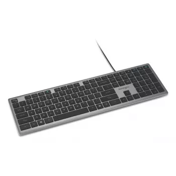 Kensington KB515 EQ USB-C/USB-A káblová klávesnica, plná veľkosť (100 %), káblová, USB, nožnicové spínače, QWERTY, sivá