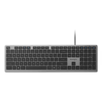 Kensington KB515 EQ USB-C/USB-A káblová klávesnica, plná veľkosť (100 %), káblová, USB, nožnicové spínače, QWERTY, sivá