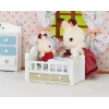 Sylvanian Families sada králika čokoládového s mláďaťom (detská postieľka), 3 roky, viacfarebná, polystyrén, plast
