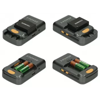 2-Power univerzálna nabíjačka do fotoaparátu – maloobchod, Lithium-Ion (Li-Ion), nikel-metalhydrid (NiMH), AA, AAA