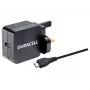 Duracell 2.4A nástenná nabíjačka a 1M mikro-USB kábel, interiér, AC, 2.4 A, čierna